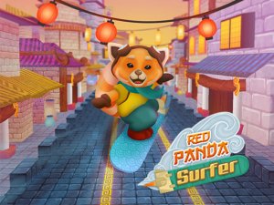 Red Panda Surfer Arcade Game